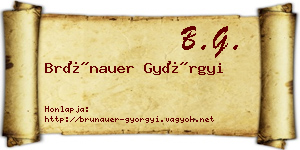 Brünauer Györgyi névjegykártya