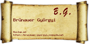 Brünauer Györgyi névjegykártya
